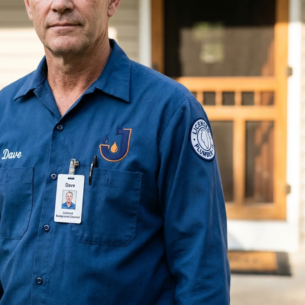 Licensed plumber showing ID badge in Nolensville, TN