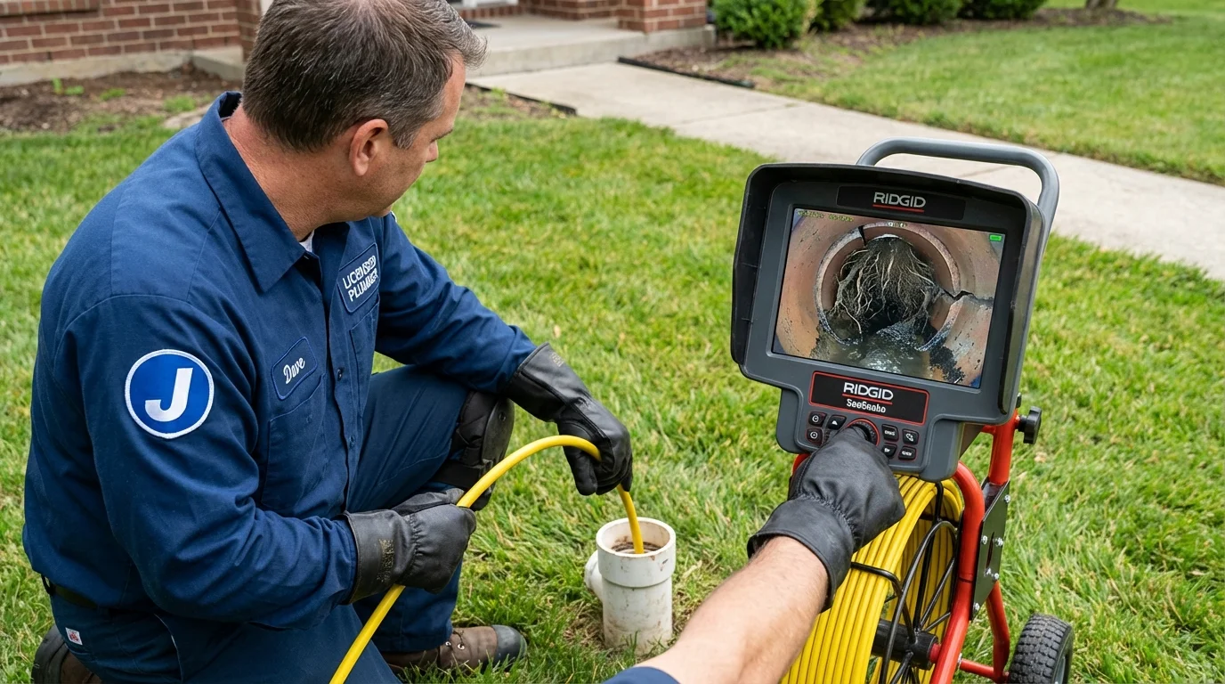 Sewer camera inspection being performed by Johns Plumbing LLC in Nolensville