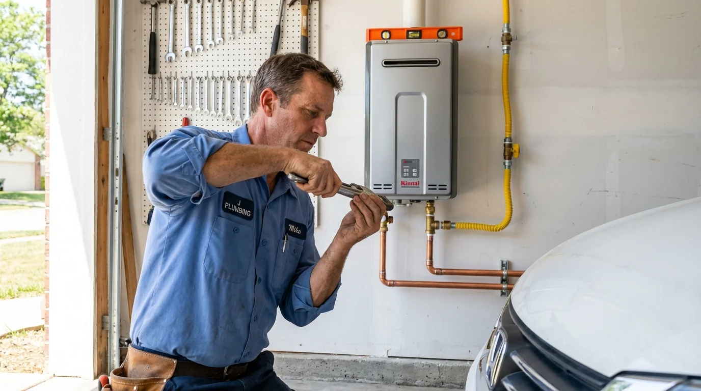 Tankless water heater installation by a Johns Plumbing LLC plumber in Nolensville